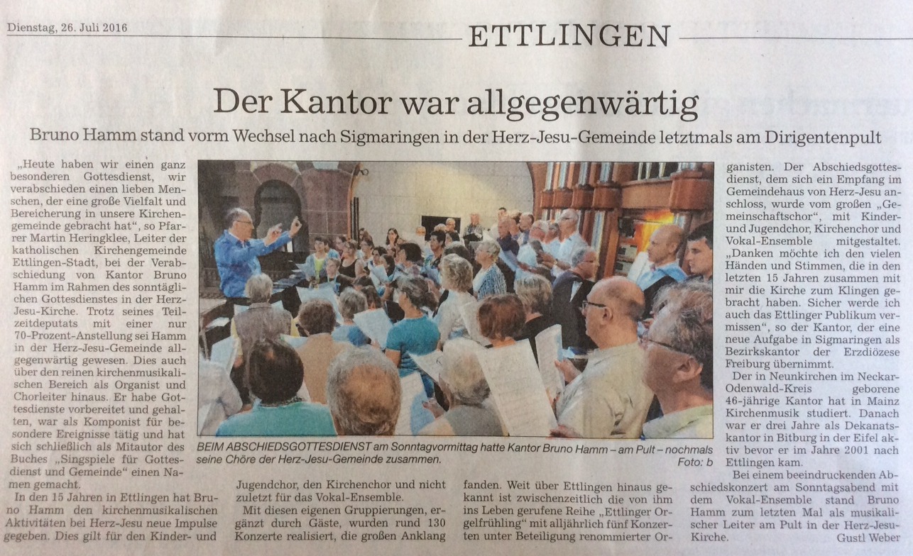 Foto des Beitrags aus den BNN Ettlingen vom 26.07.2016